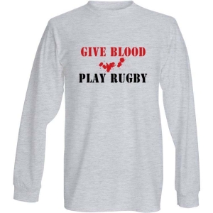give blood play rugby long sleeve t-shirt