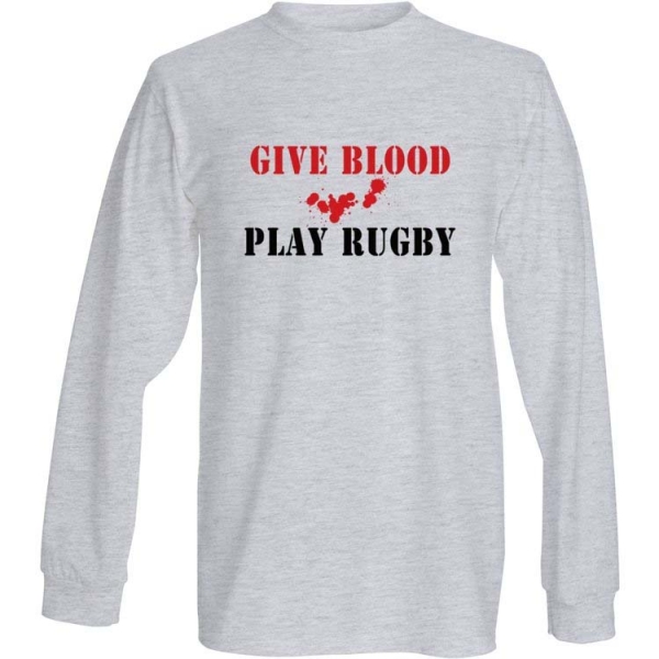 give blood play rugby long sleeve t-shirt