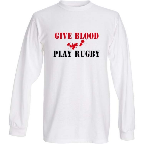 give blood play rugby long sleeve t-shirt